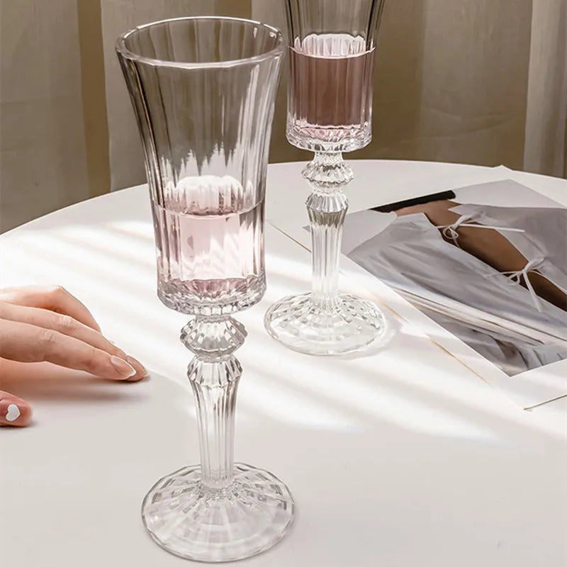 Verres champagne cristal rayures style rétro dégustation - vue 4 sur 6