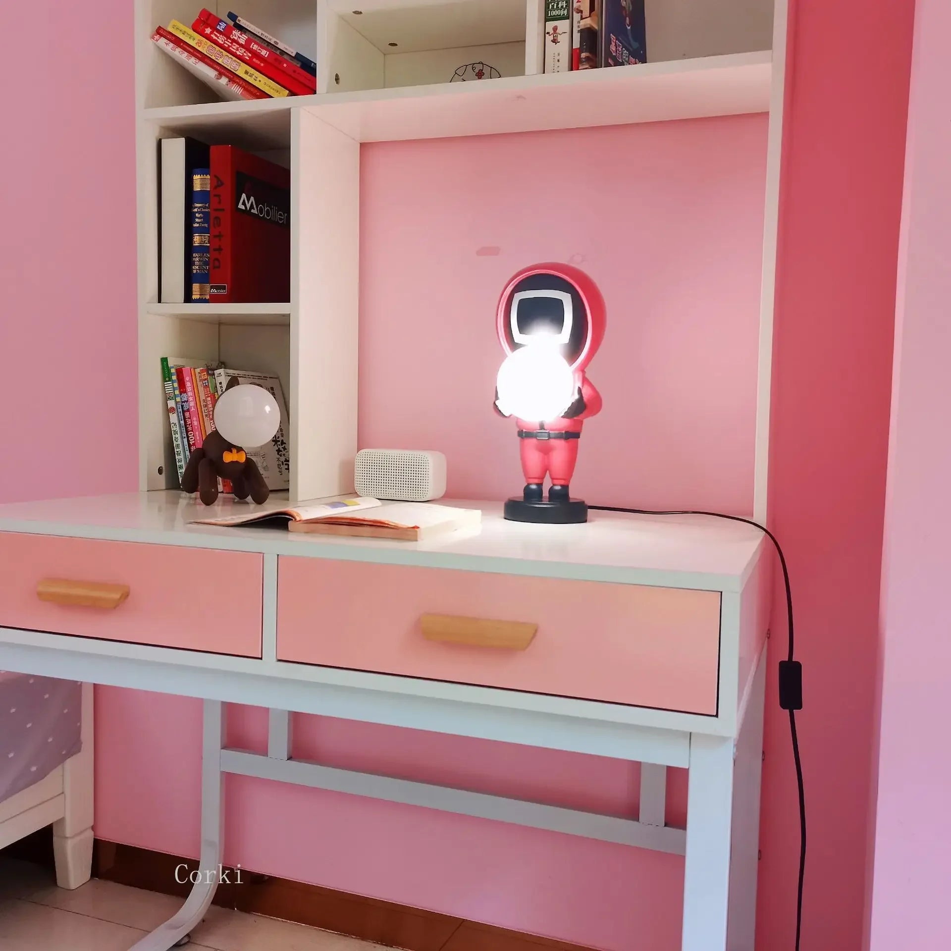 lampe de table astronautes design nordique veilleuse 3D décorative - vue 5 sur 10