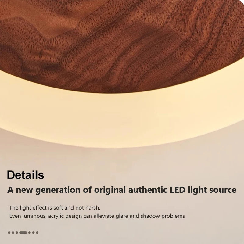 Applique murale LED nordique en noyer - vue 7 sur 8