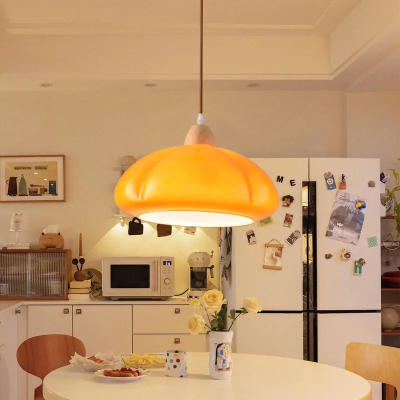 lampe suspendue en verre nordique décorative en forme de citrouille