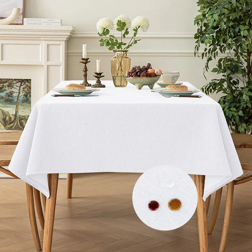 Nappe unie coton lin impermeable pour table repas