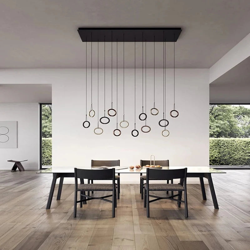 suspension anneau design art déco 4000k cordon réglable - vue 4 sur 10