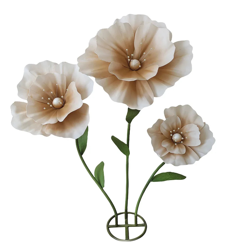 décoration mariage ensemble fleurs artificielles pavot géant pour scène - vue 12 sur 17