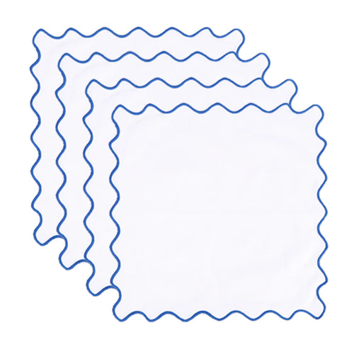 Serviette de table coton épais bord lotus pastoral