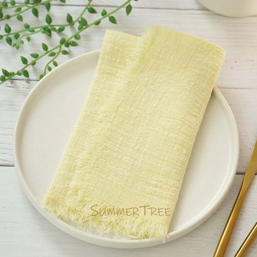 Serviettes de table gaze de coton style rustique