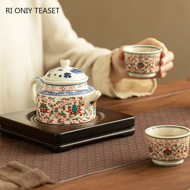 Theiere chinoise ceramique 240ml filtre portable artisanale - vue 6 sur 7
