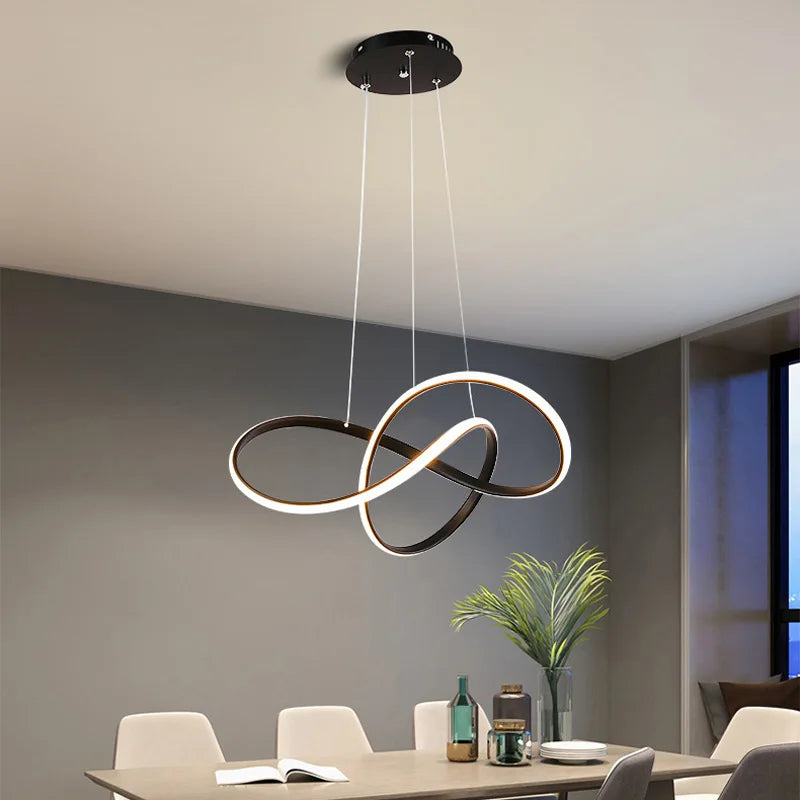 lustre led simple et moderne nordique pour décoration intérieure