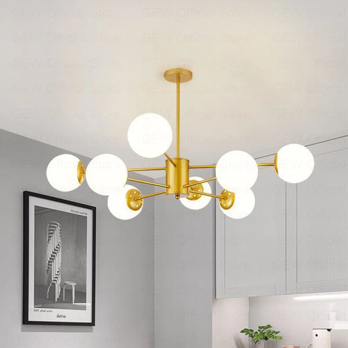 lustre moderne magic bean en verre pour décoration maison