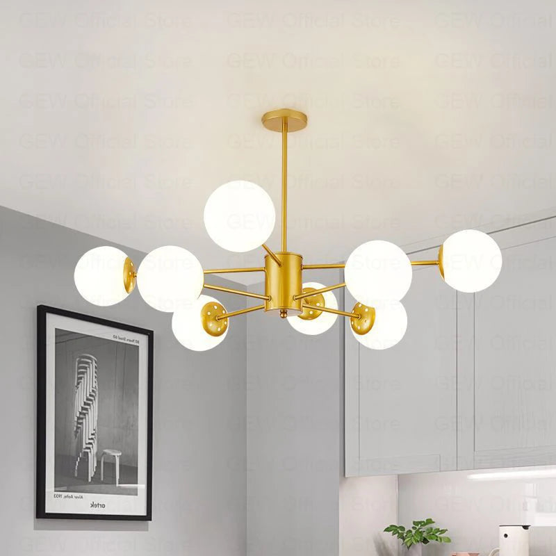 lustre moderne magic bean en verre pour décoration maison - vue 4 sur 14