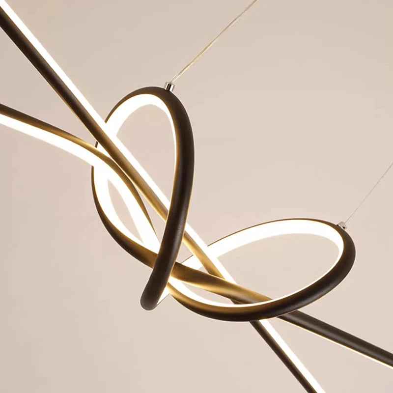 lustre moderne à led pour éclairage intérieur suspendu - vue 7 sur 8
