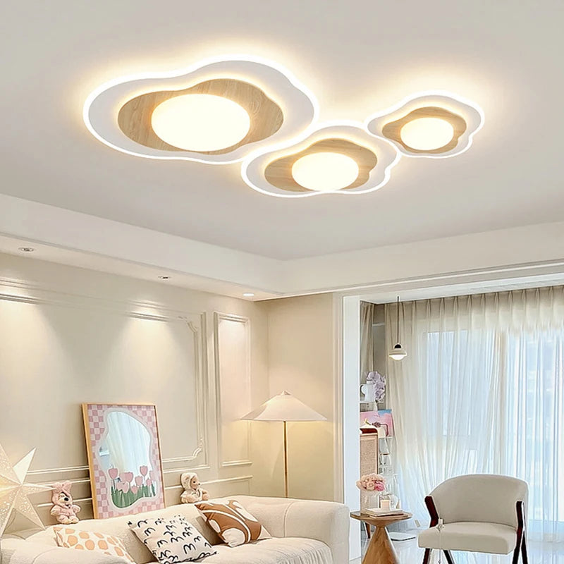 Plafonnier Chambre principale LED luxe blanc bois crème Style pour chambre salon salle d'étude vestiaire maison chaleureuse déco - vue 7 sur 10
