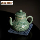 Theiere ceramique dragon phoenix relief filtre kung fu