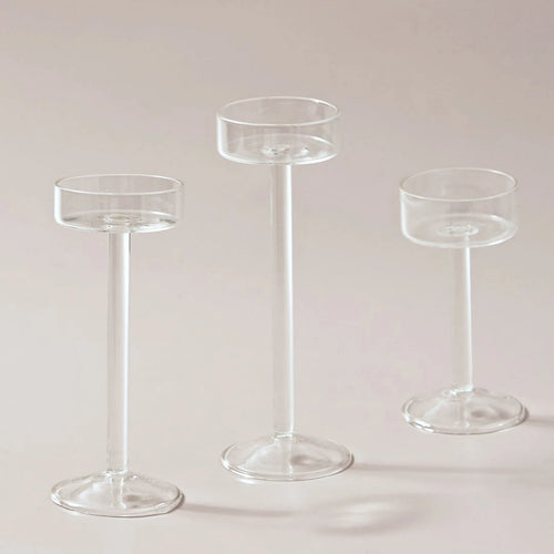 ensemble de bougeoirs en verre pour décoration de table élégante