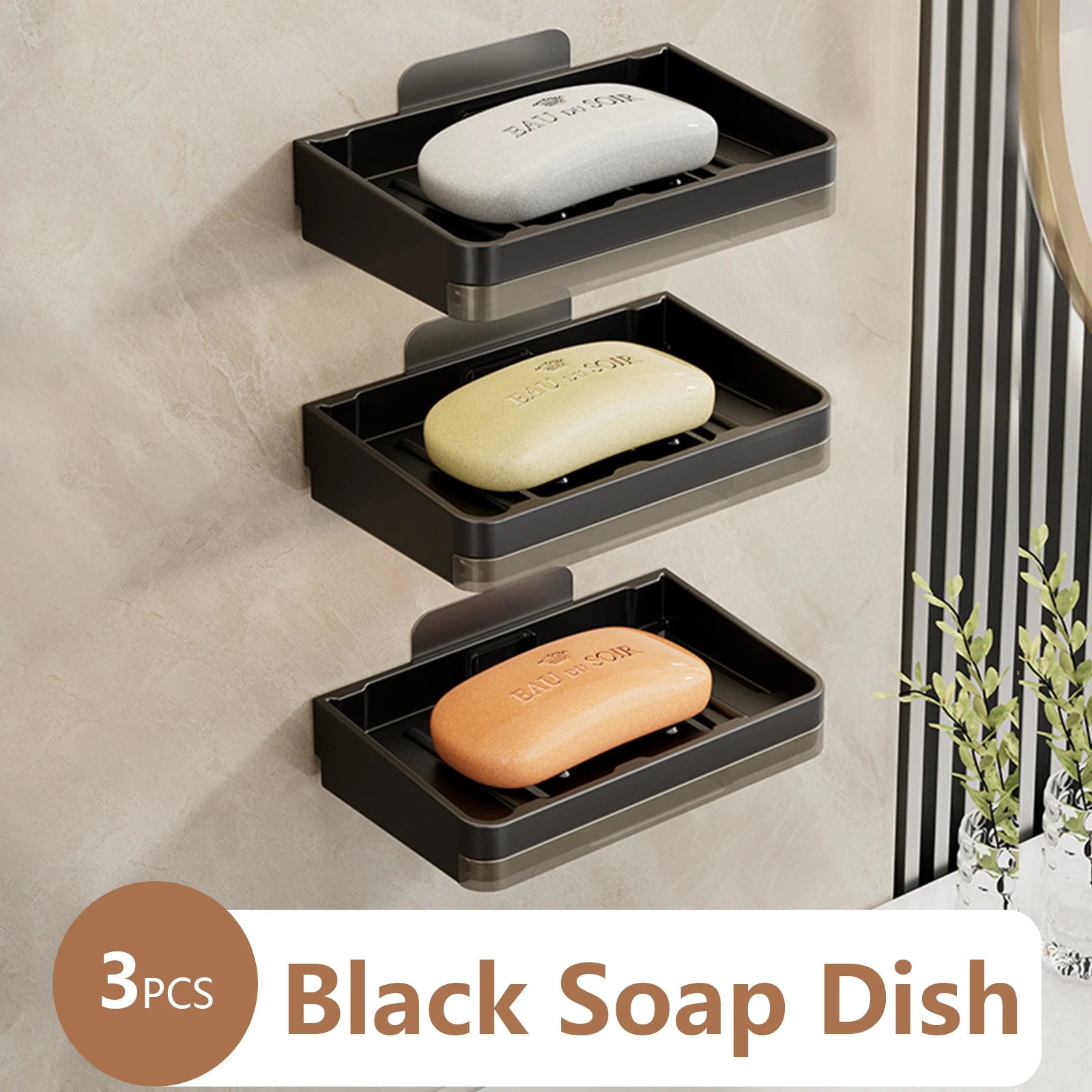 support mural pour porte-savon et accessoires de salle de bain - vue 8 sur 14