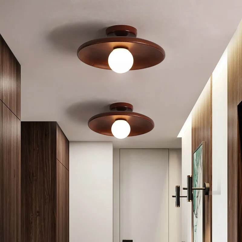 Lustre plafond led bois moderne - vue 6 sur 9