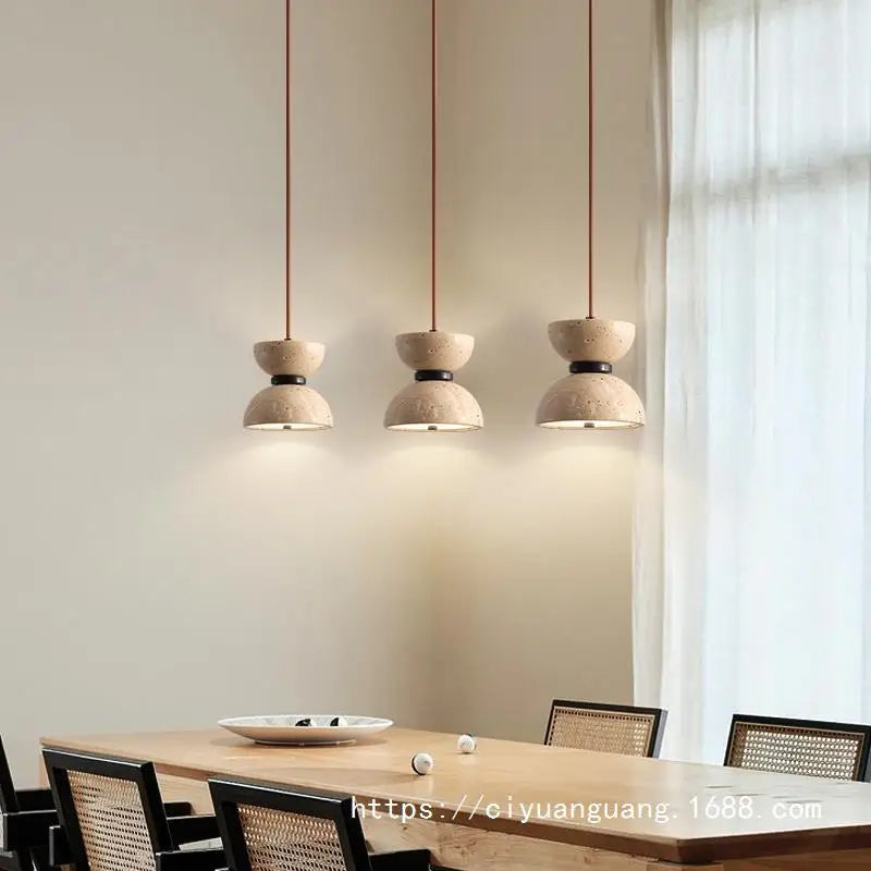 lustre nordique en marbre avec fil réglable - vue 4 sur 11