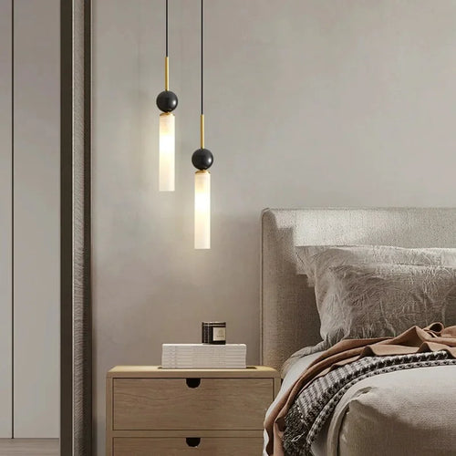 suspension en marbre et cuivre pour éclairage intérieur moderne