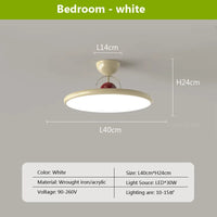 Plafonnier LED nordique en fer crème avec soucoupe volante