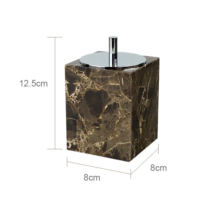 accessoires de salle de bain en marbre naturel ensemble luxe - vue 15 sur 27