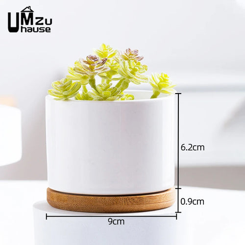 lot de 2 pots en céramique avec drainage pour plantes d'intérieur