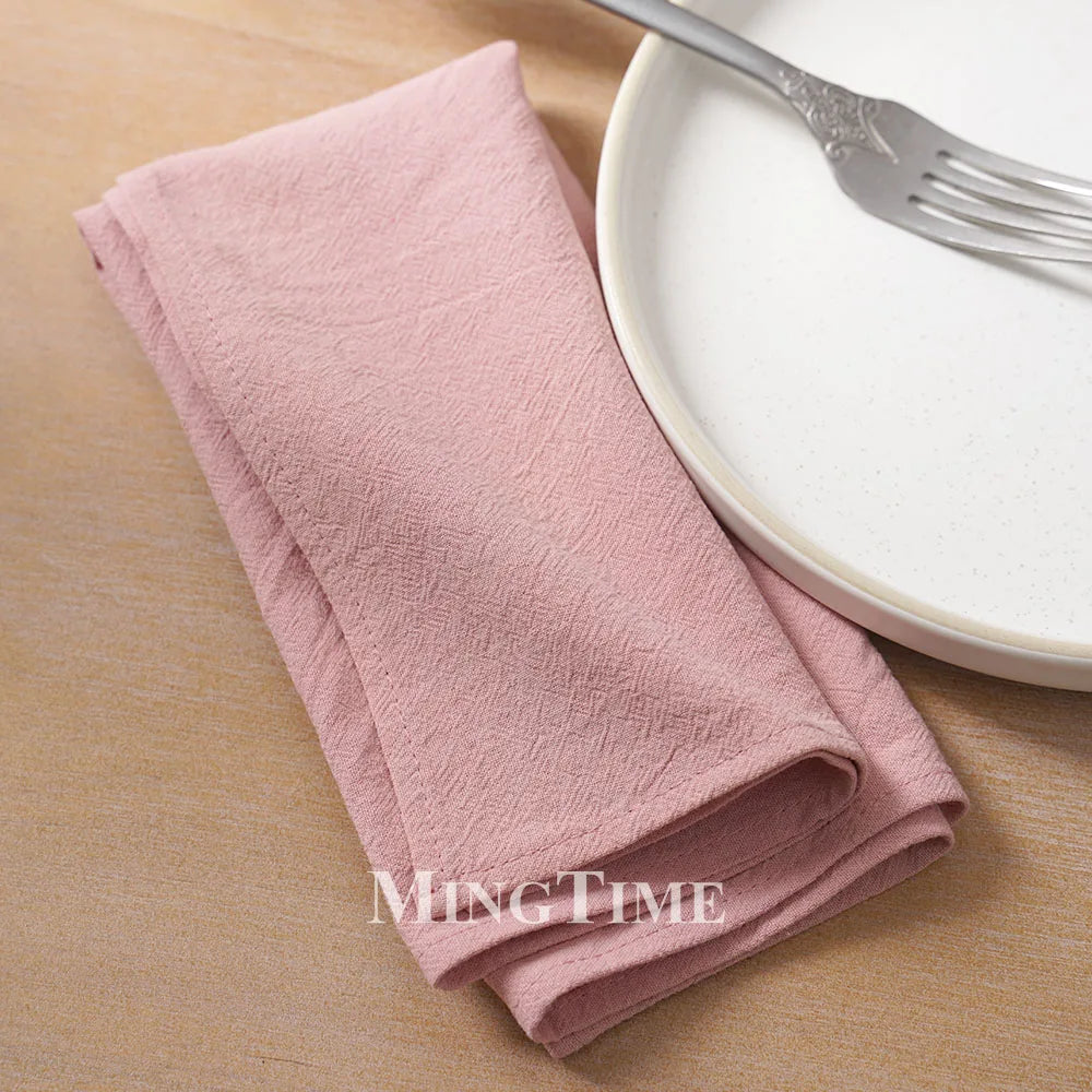 Serviette de table coton lavé douce style classique - vue 4 sur 7