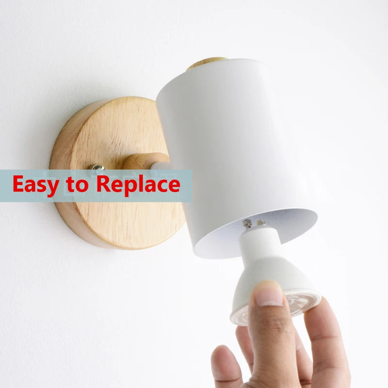 Applique murale nordique lampe de chevet avec interrupteur prise ue/UL Macaron Gu10 Lustre applique étude chambre moderne décor luminaire - vue 7 sur 12