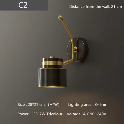 applique murale nordique en laiton lampe moderne à led pour intérieur