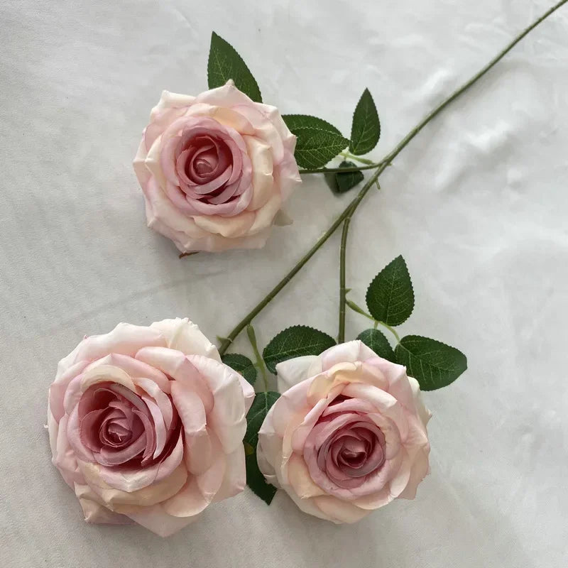 fleurs artificielles en velours roses décoratives pour intérieur - vue 12 sur 14