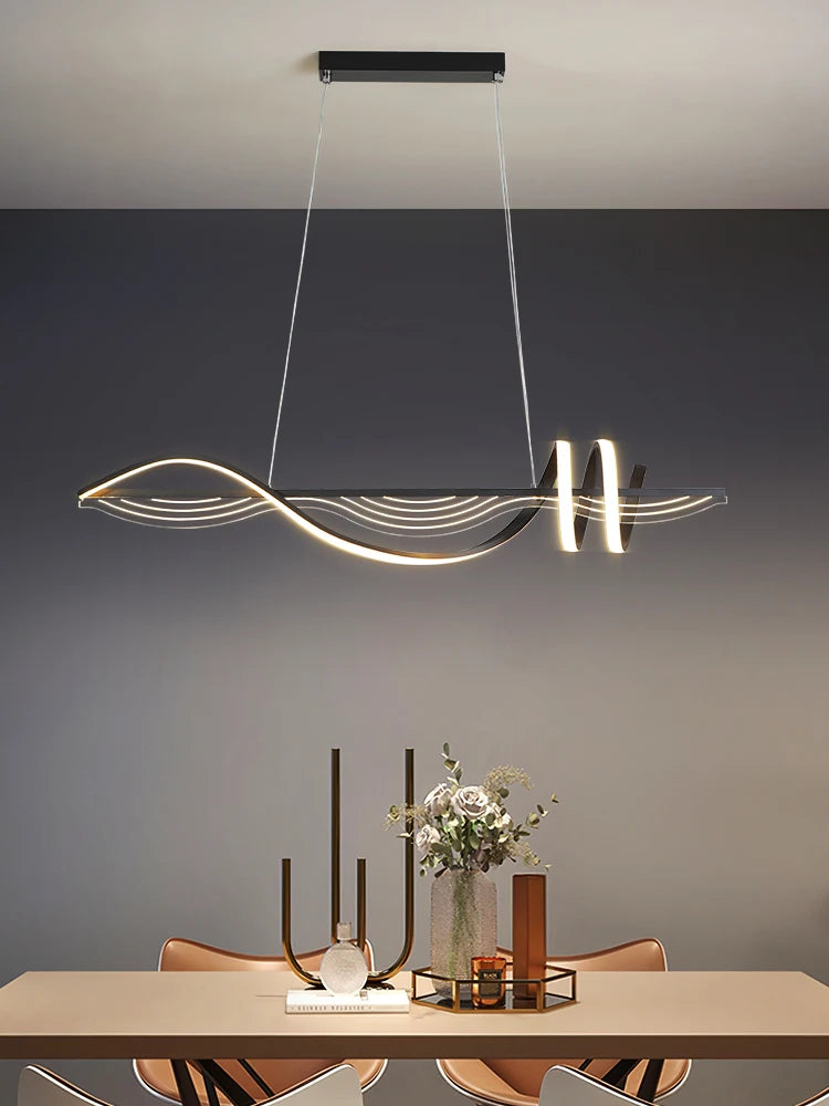 lustre led moderne suspension design minimaliste pour intérieur - vue 3 sur 8