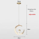 Chambre d'enfant lustre de chevet moderne minimaliste lumière de luxe dessin animé garçon fille chambre lune lampe astronaute petit lustre