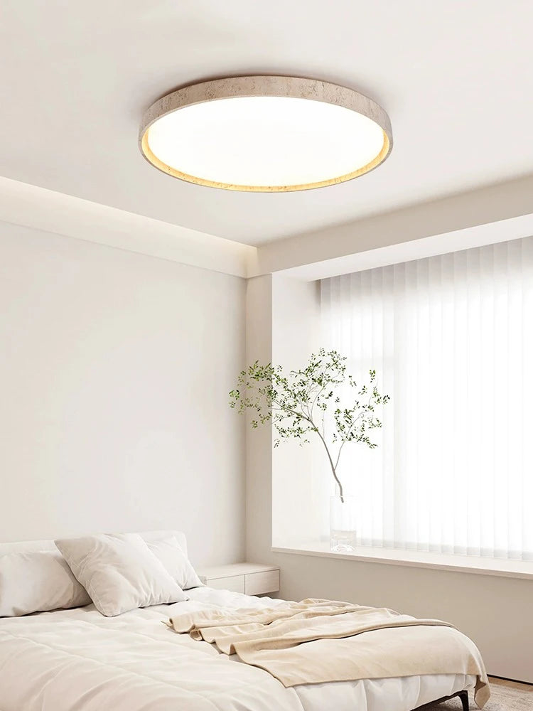 Led plafonnier pierre Downlight monté en Surface rétro luminaires noyer bûche bois couleur chambre salon grande lumière - vue 3 sur 13