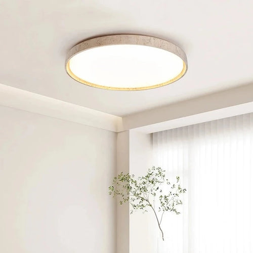 plafonnier Led en pierre Downlight monté en Surface rétro luminaires noyer bûche bois couleur chambre salon grande lumière