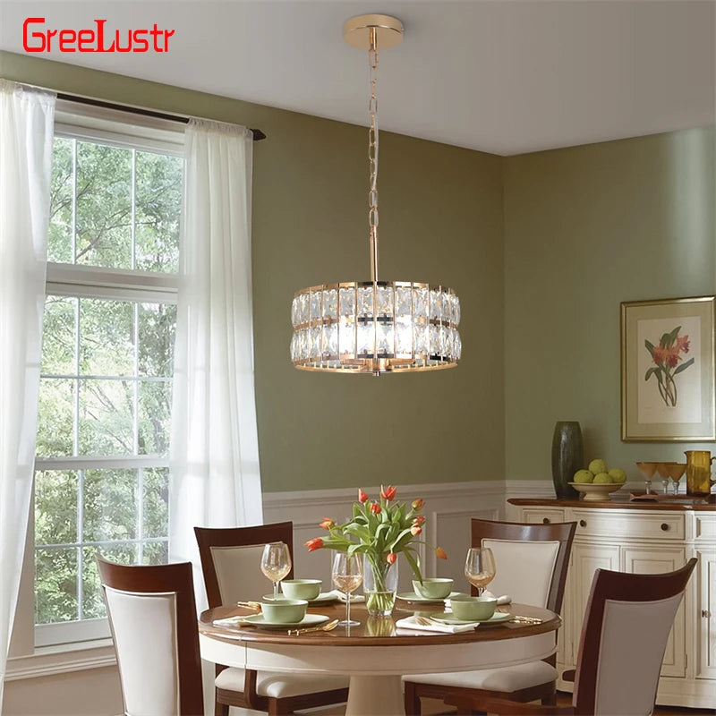 lustre de luxe en cristal suspendu pour décoration maison - vue 2 sur 12