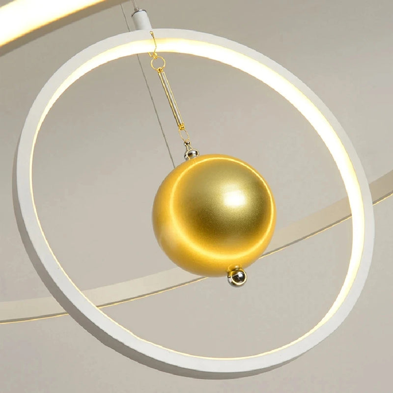 lustre circulaire en forme de boule de fer pour salon