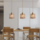 Lustre suspension laiton verre modern
