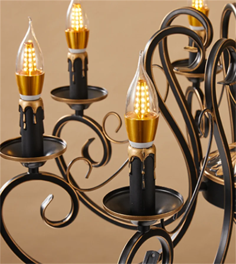 lustre vintage en fer rétro pour intérieur élégant - vue 6 sur 6
