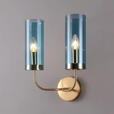 applique murale led moderne en verre doré décorative
