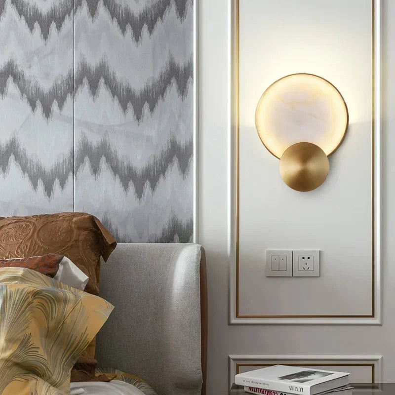 Applique murale moderne en cuivre et marbre de haute qualité