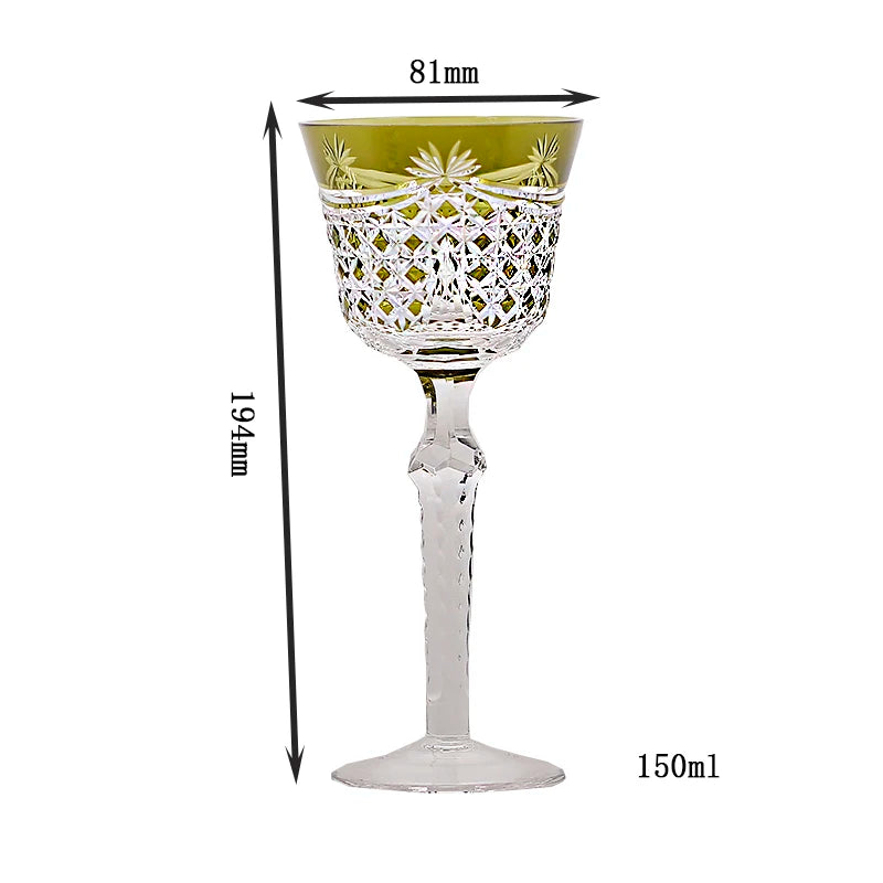 Verres à vin cristal style antique gravure artisanale