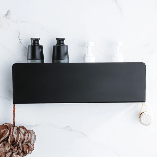 etagère de rangement murale avec crochets en aluminium pour douche et cuisine