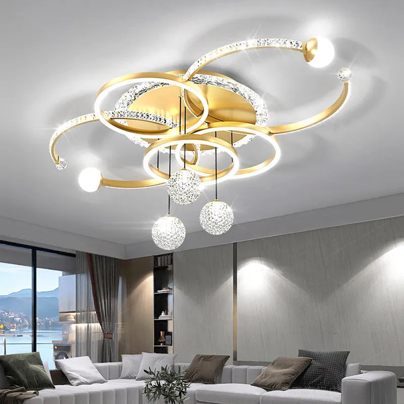 Plafonnier LED moderne et intelligent en cristal Qingshe - vue 4 sur 10