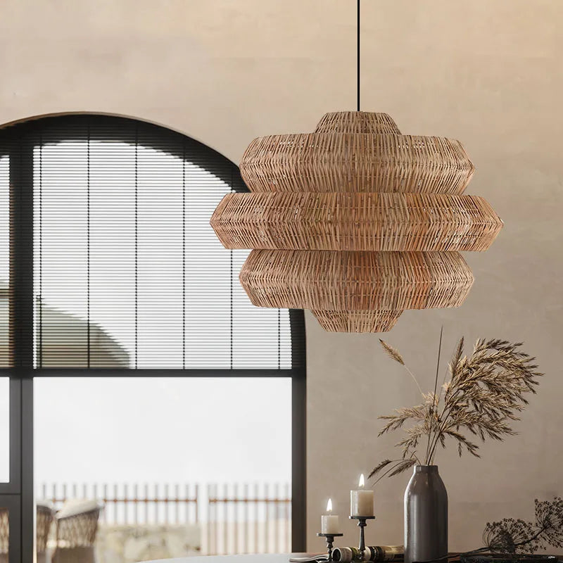 Suspension Bohemian Style Rattan Art en rotin - vue 3 sur 11
