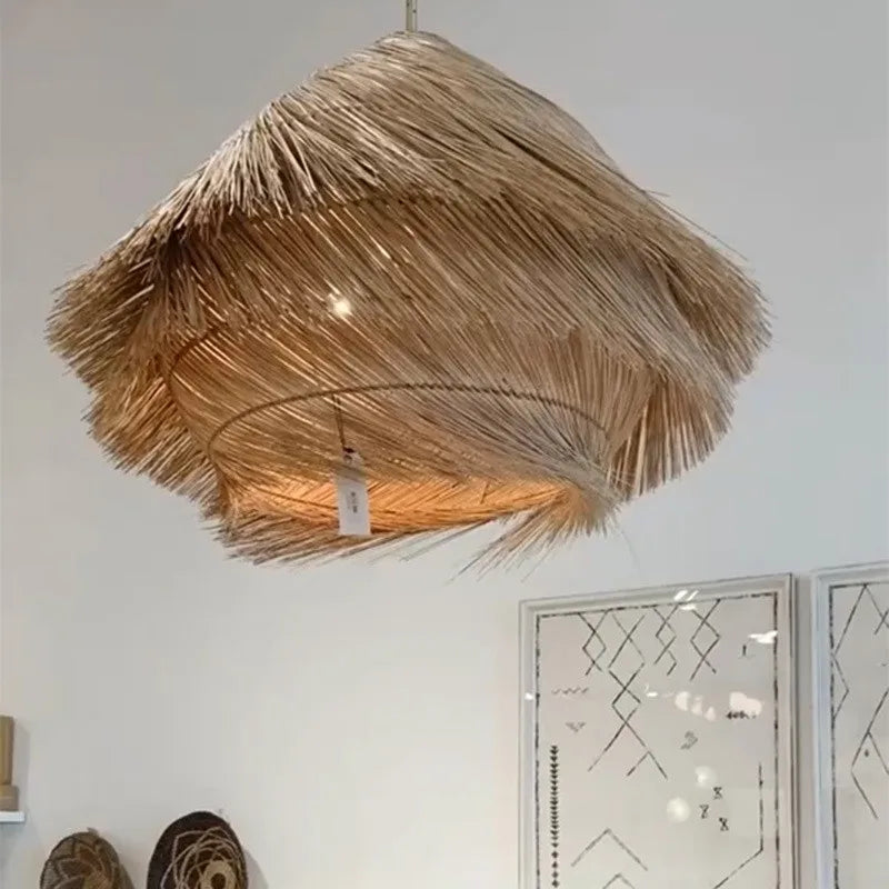Rotin E27 suspension Led lumières japonais Wasabi suspendus lustre luminaires nordique salle à manger suspension lampe Led lumière intérieure - vue 6 sur 14