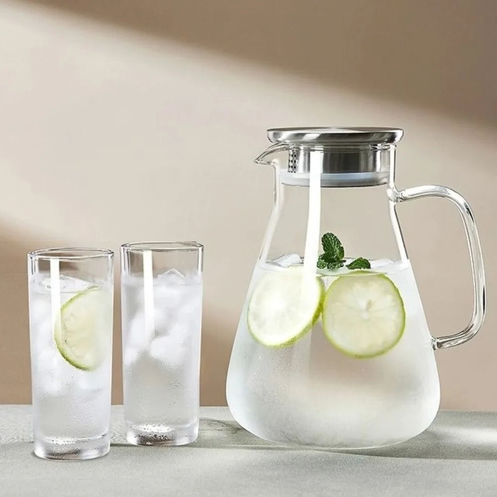 carafe en verre borosilicate 2600 ml avec couvercle