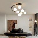 plafonnier moderne en cuivre irrégulier avec lumière personnalisée