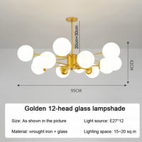 lustre moderne magic bean en verre pour décoration maison
