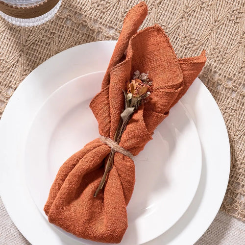 Serviette de table lot 10 gaze coton artisanale