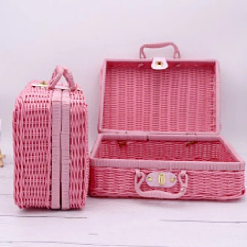 panier en rotin rétro pour rangement et pique-nique - vue 6 sur 12