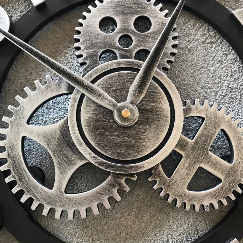 horloge murale rétro silencieuse style industriel décoration moderne - vue 4 sur 10
