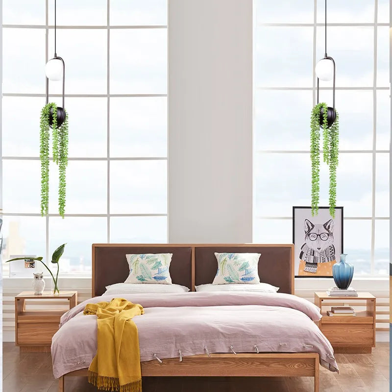 suspension moderne en forme de plante nordique en fer led